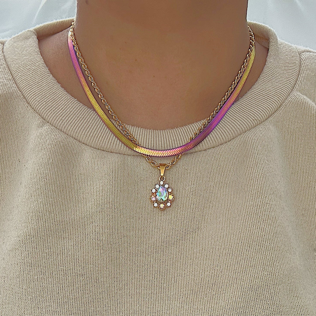 SERPENTINE CIRCUS. Rainbow Snake Chain Necklace