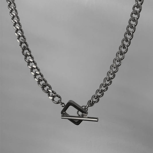 DEMETRIUS. Silver T Bar Toggle Necklace