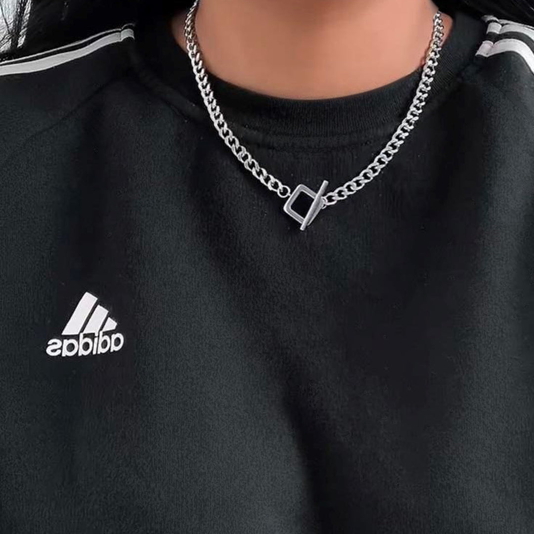 DEMETRIUS. Silver T Bar Toggle Necklace IMPERFECT