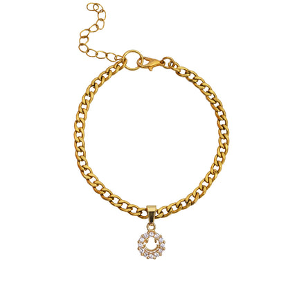 FRANKIE Crystal Smiley Face Anklet