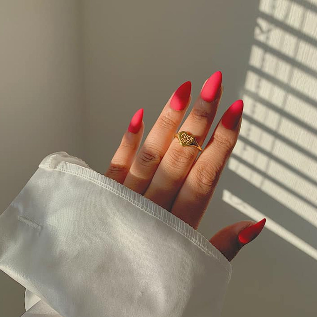 FUCK OFF. Heart Signet Ring IMPERFECT