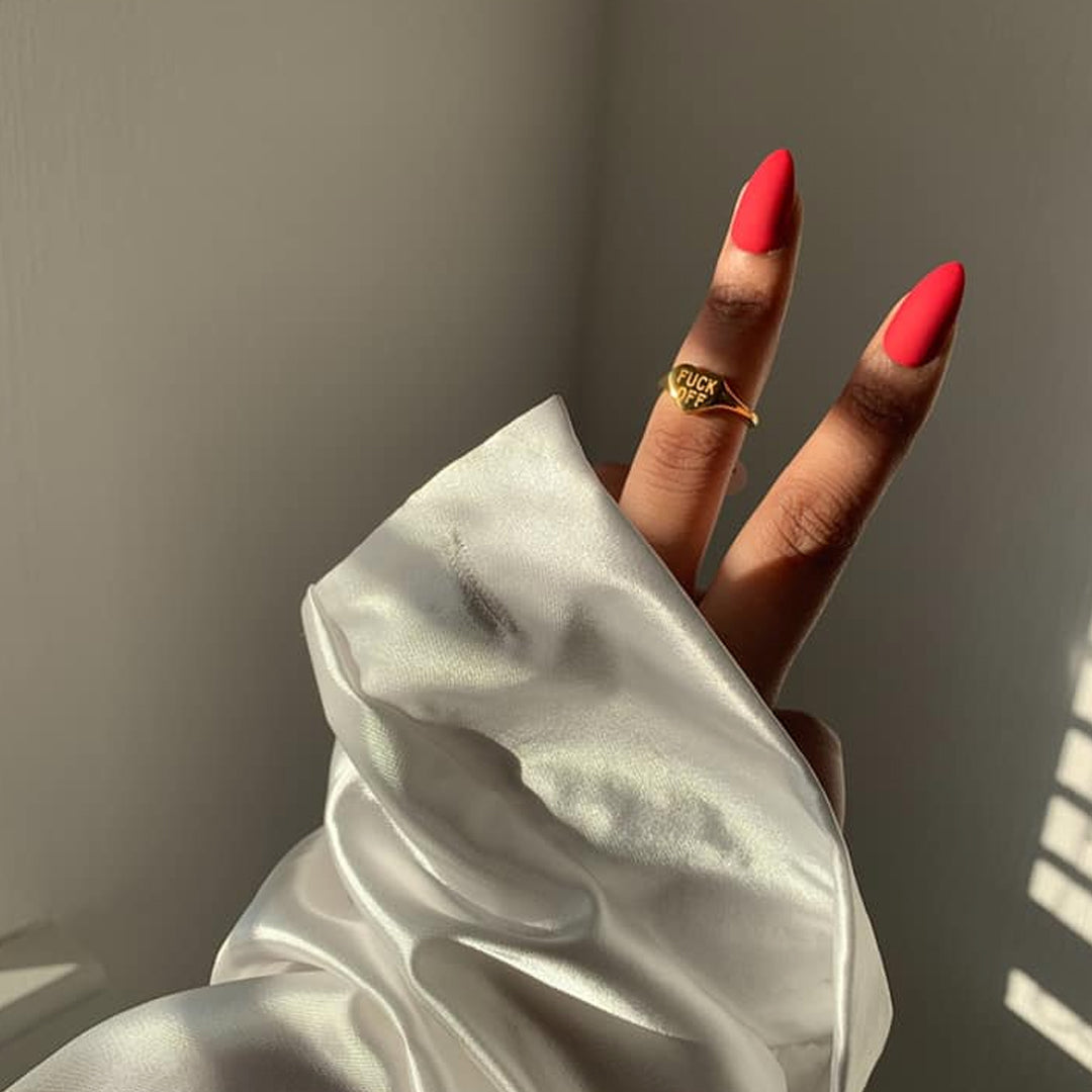FUCK OFF. Heart Signet Ring IMPERFECT