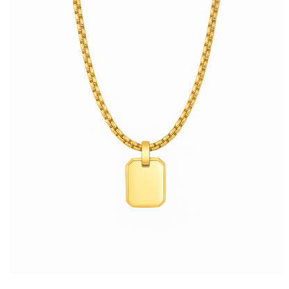 GENESIS. Gold ID Tag Necklace