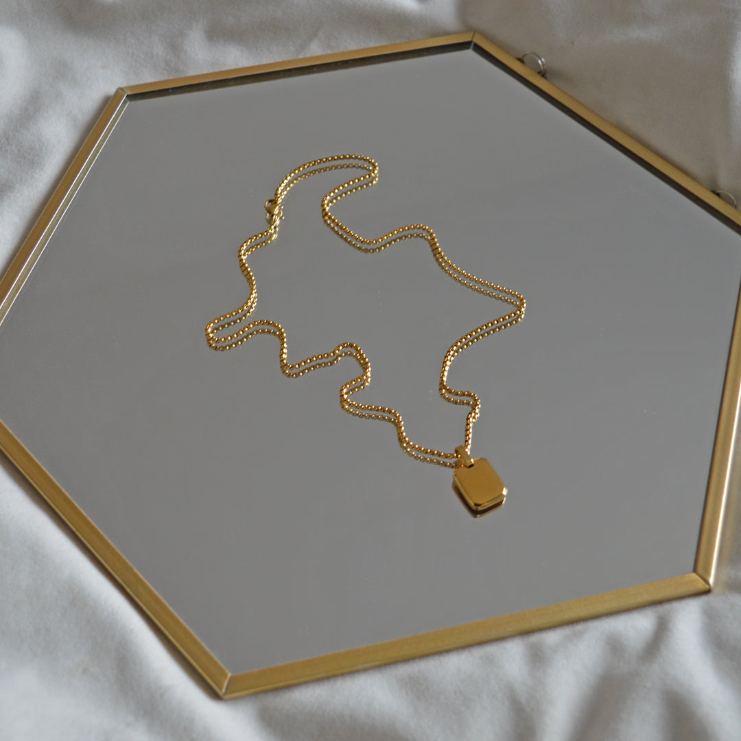 GENESIS. Gold ID Tag Necklace