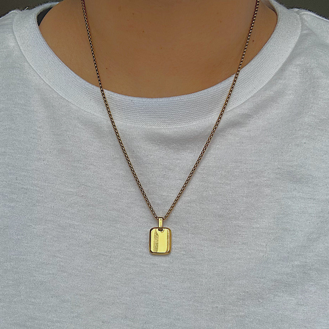 GENESIS. Gold ID Tag Necklace