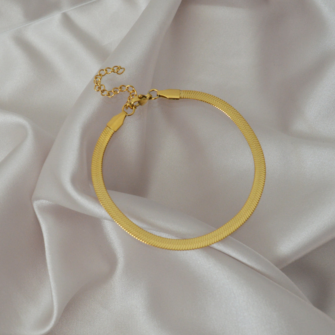 SERPENTINE ORO. Gold Snake Chain Bracelet