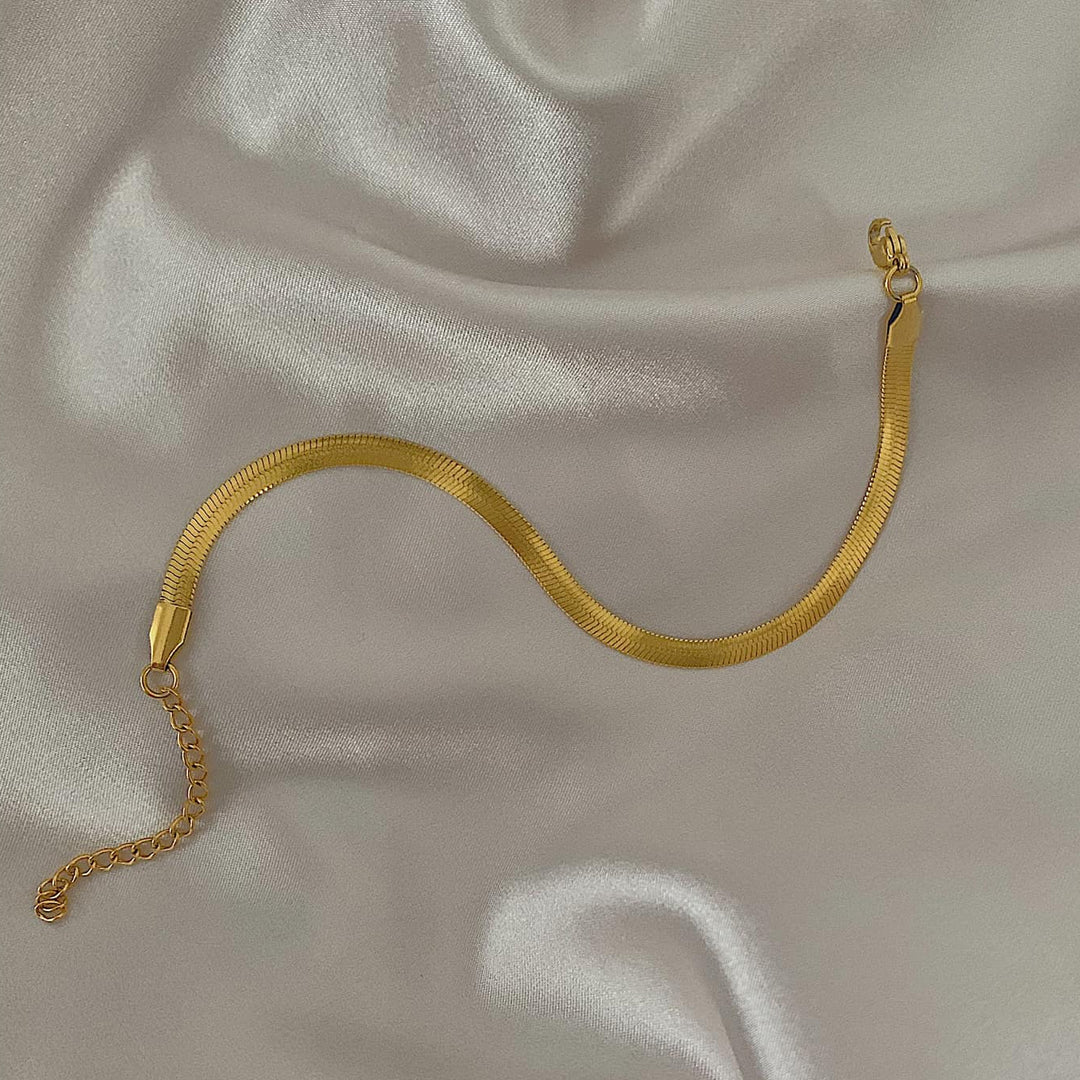 SERPENTINE ORO. Gold Snake Chain Bracelet