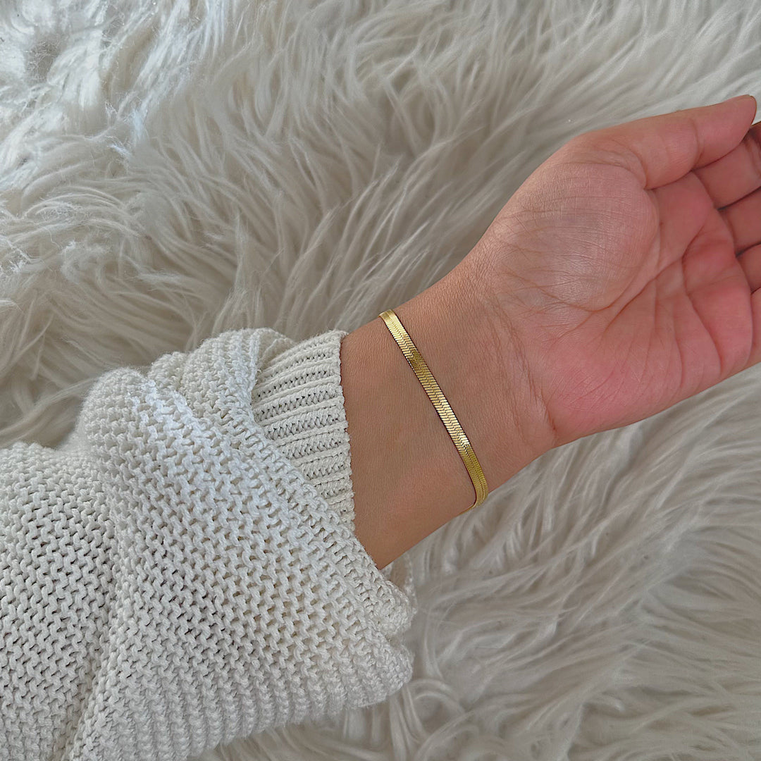SERPENTINE ORO. Gold Snake Chain Bracelet