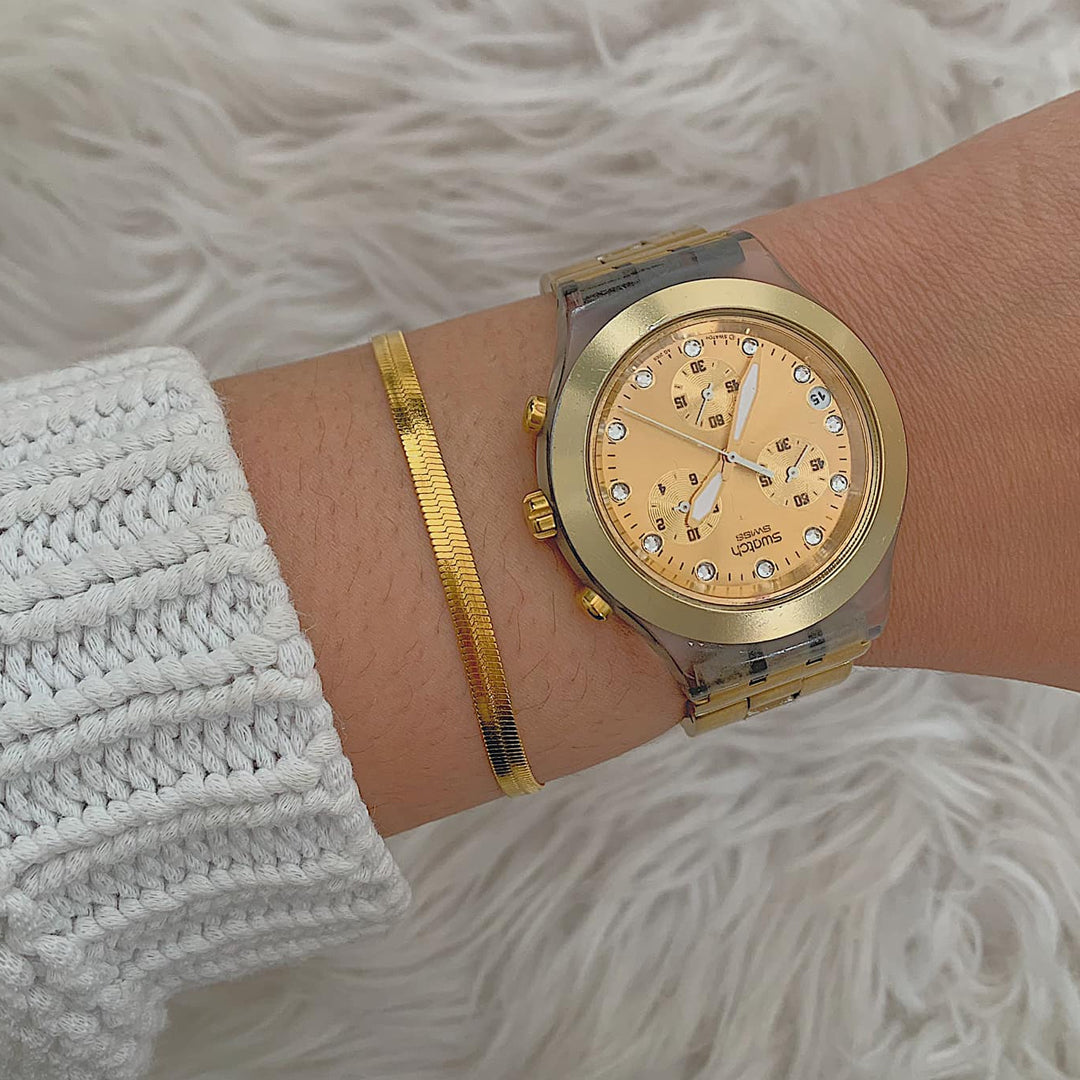 SERPENTINE ORO. Gold Snake Chain Bracelet