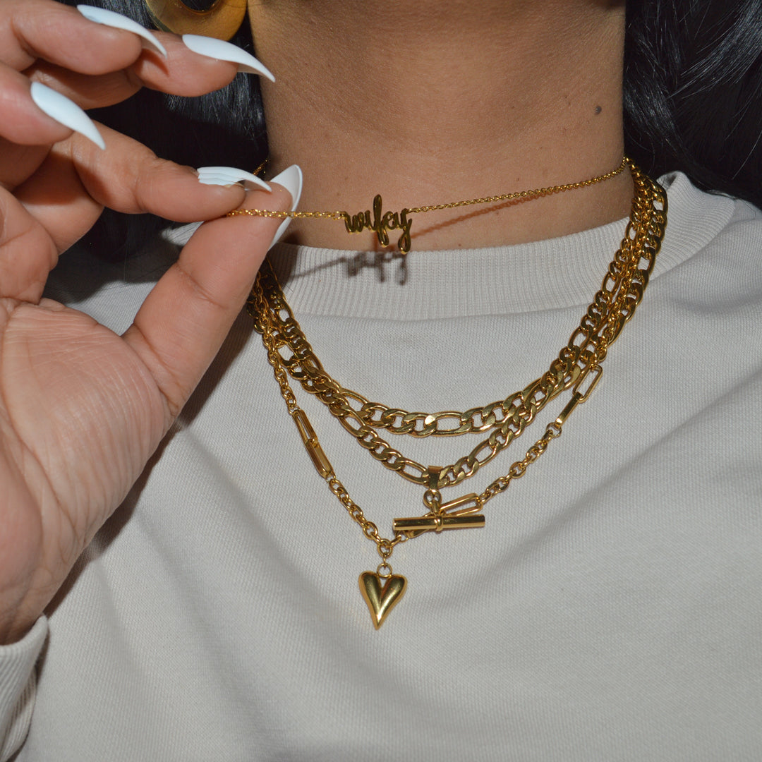 WIFEY. Dainty Gold Script Necklace IMPERFECT