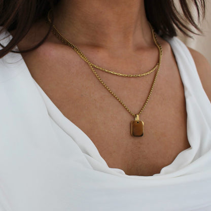 GRAIL. Gold Textured Chain Necklace