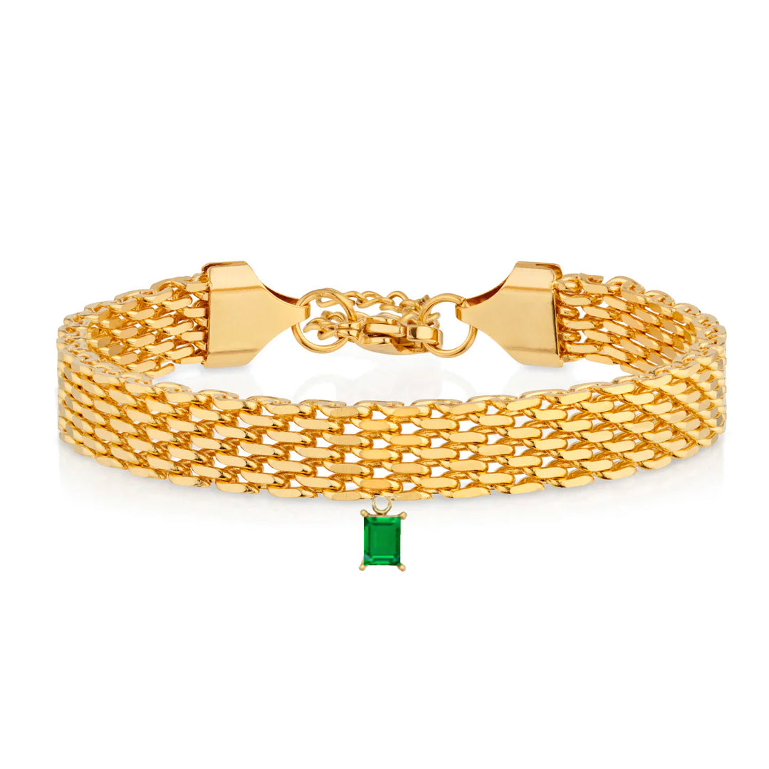 HAYATI. Jade Green Crystal Pendant Bracelet