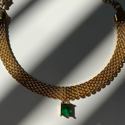 HAYATI. Jade Green Crystal Pendant Bracelet