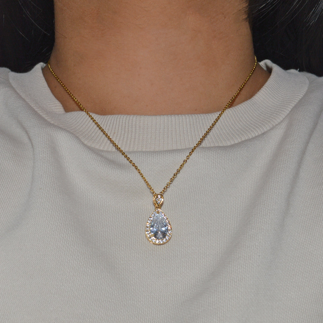 HEIRLOOM. Gold Crystal Teardrop Necklace