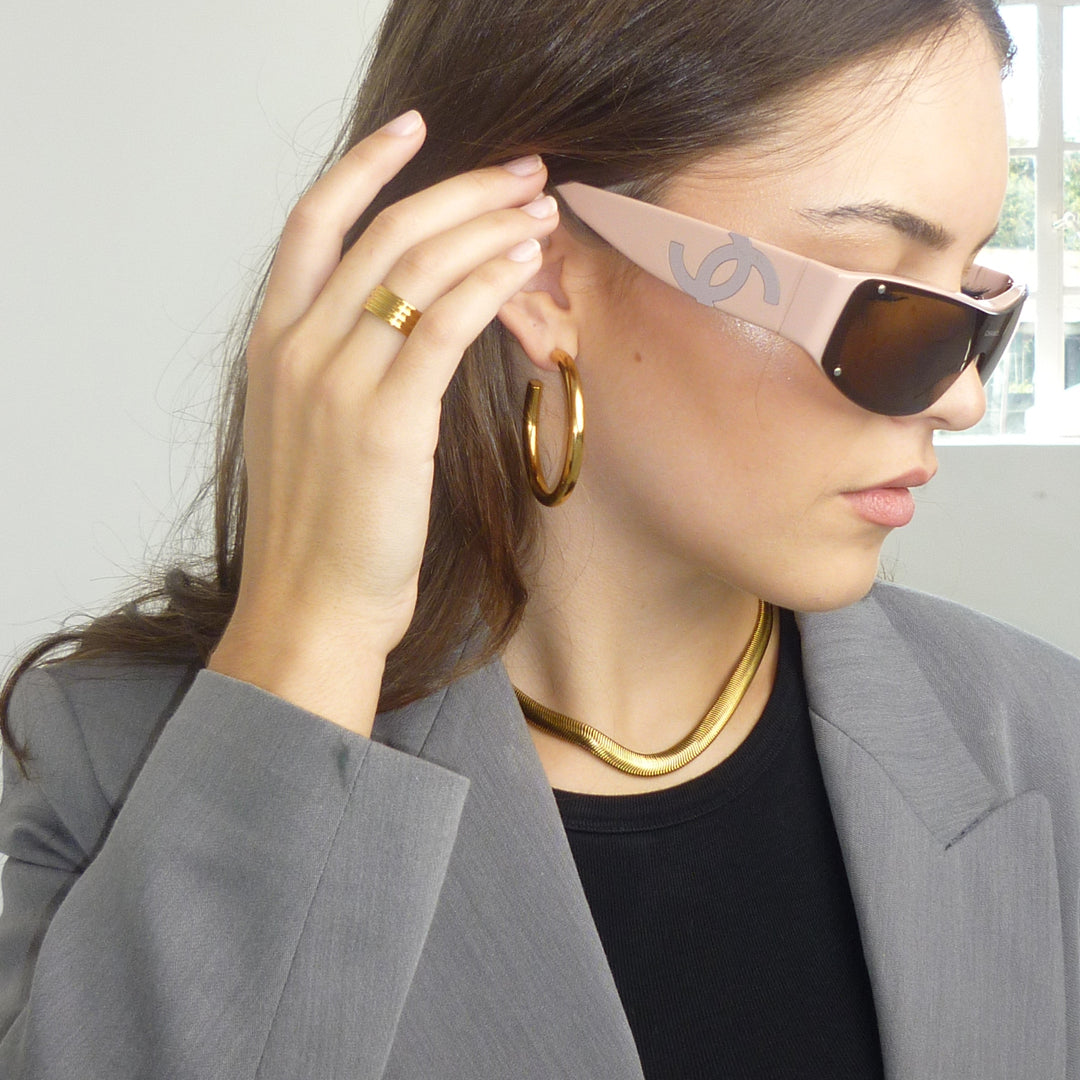 ARCHIVE. Gold Chunky Herringbone Necklace