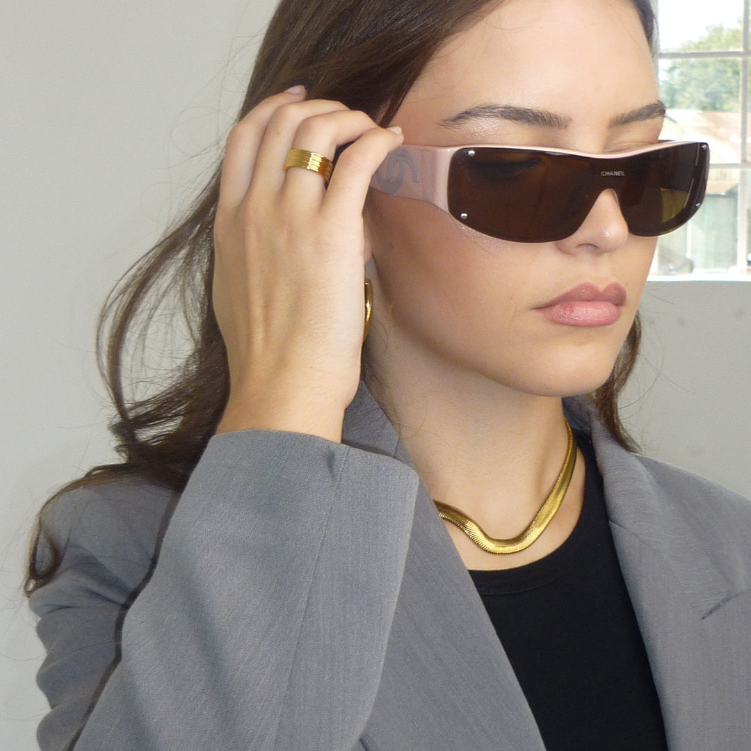 ARCHIVE. Gold Chunky Herringbone Necklace