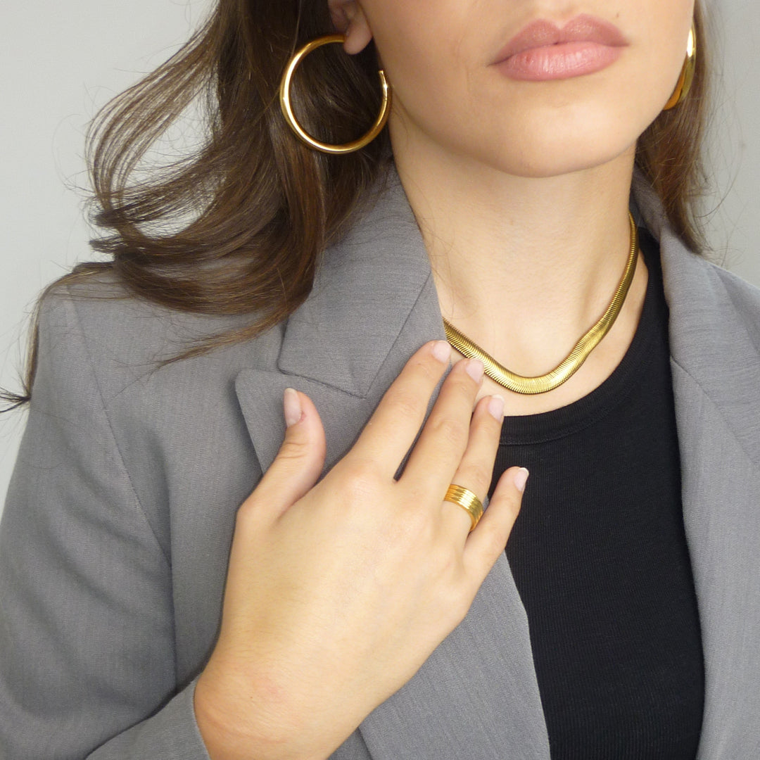 OFF DUTY. Gold Large Classic Hoop Earrings