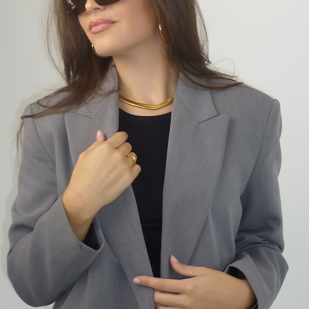 ARCHIVE. Gold Chunky Herringbone Necklace