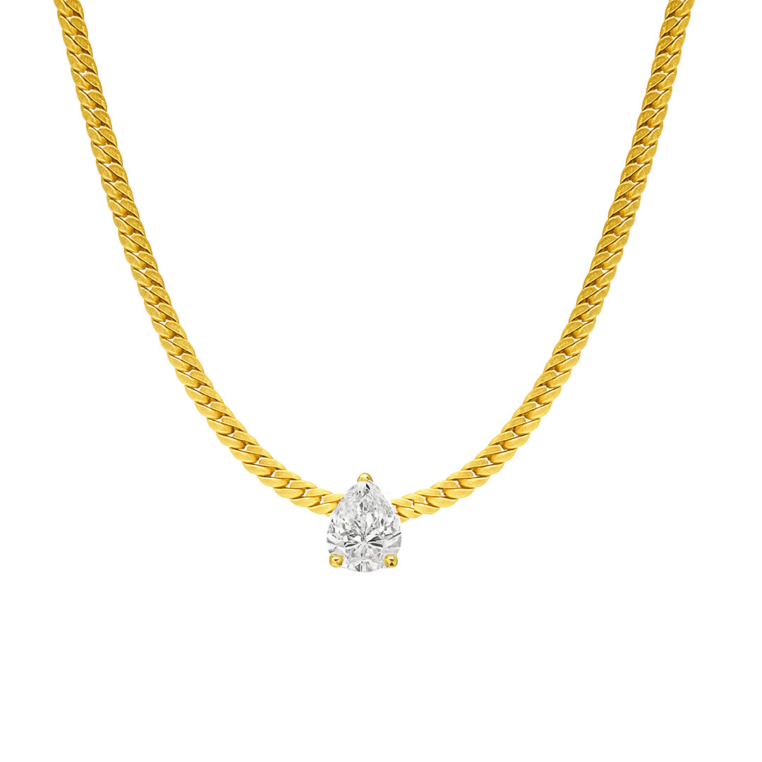 KENSINGTON. Gold Crystal Teardrop Necklace