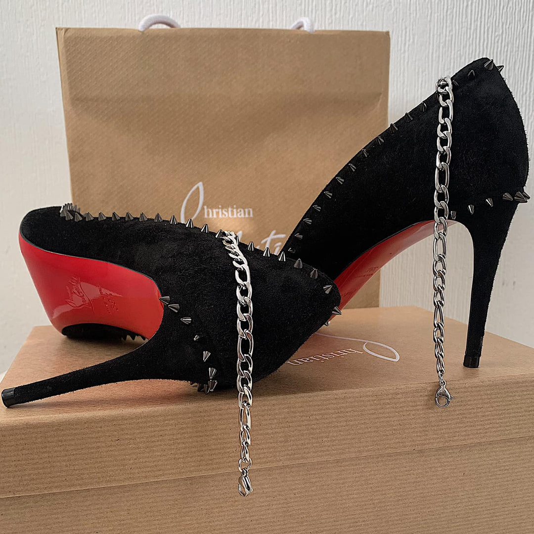 LUDWIG XL. Silver Figaro Chain Anklet