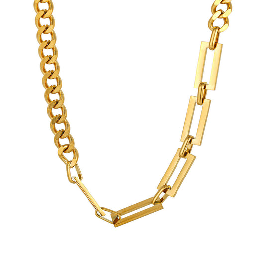 LUXOR. Gold Link Chain Statement Necklace