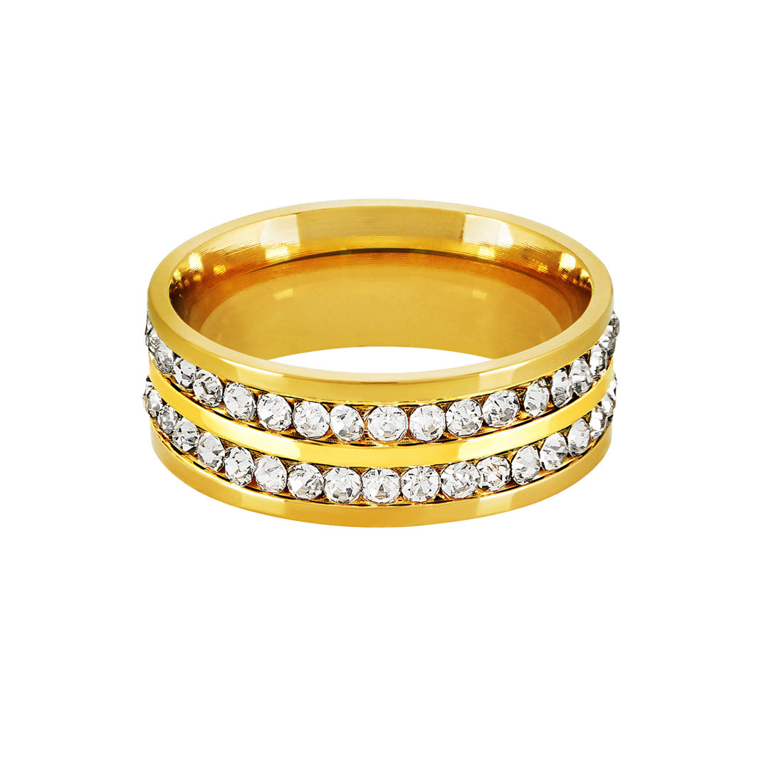 MAYFAIR. Gold Crystal Band Ring