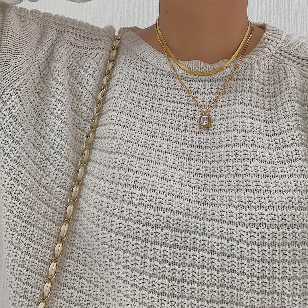 MILLION. Clear Crystal Necklace