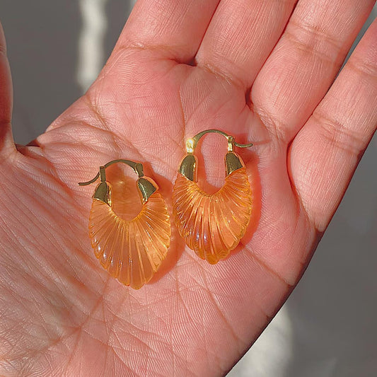 MISH MISH. Pastel Orange Shell Earrings