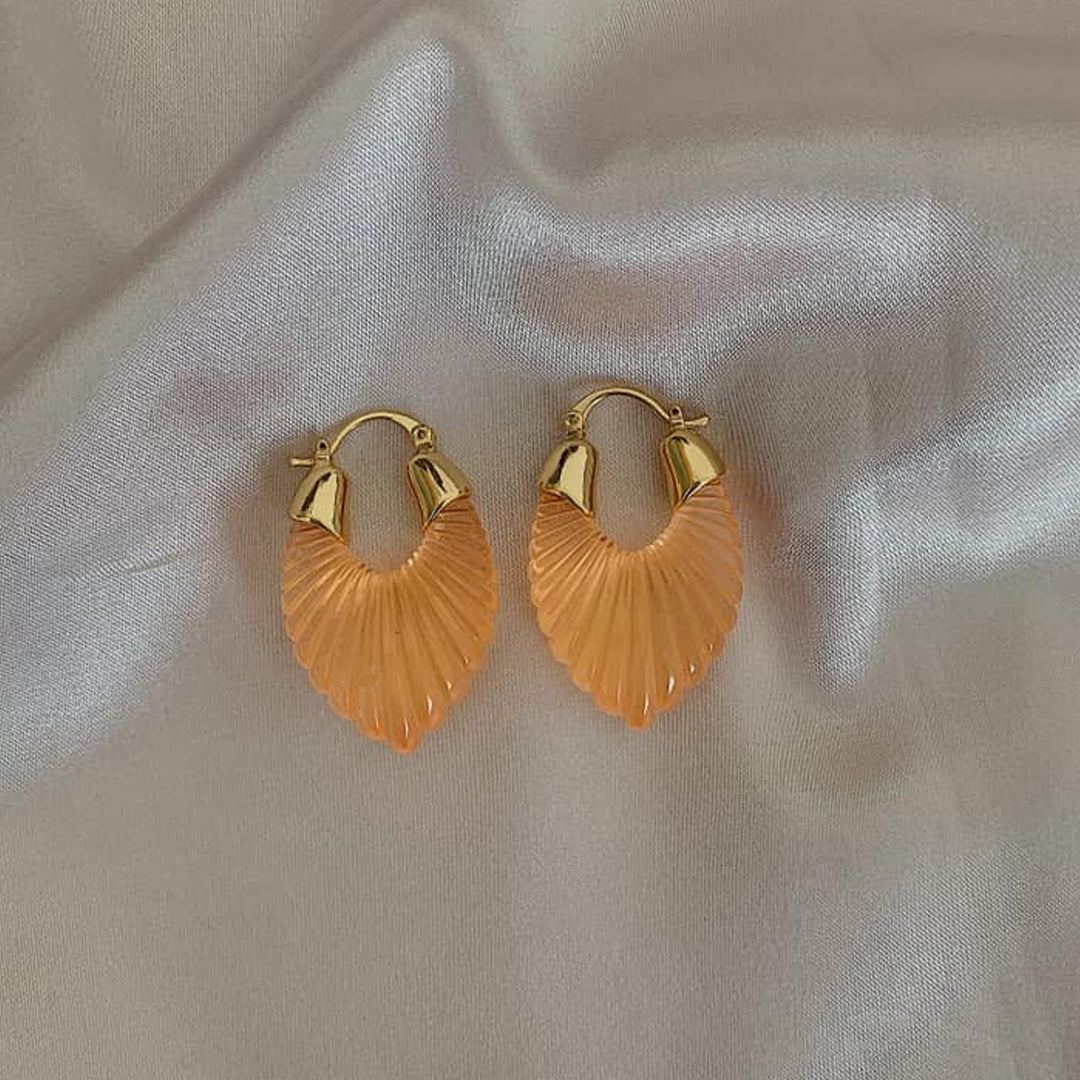 MISH MISH. Pastel Orange Shell Earrings