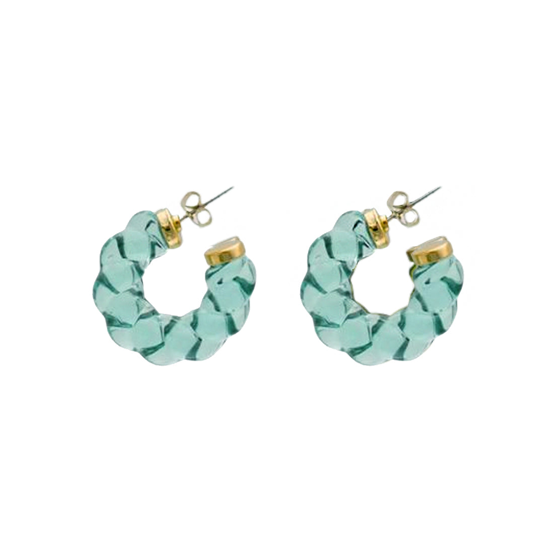 MIST. Blue Rope Twist Hoop Earrings