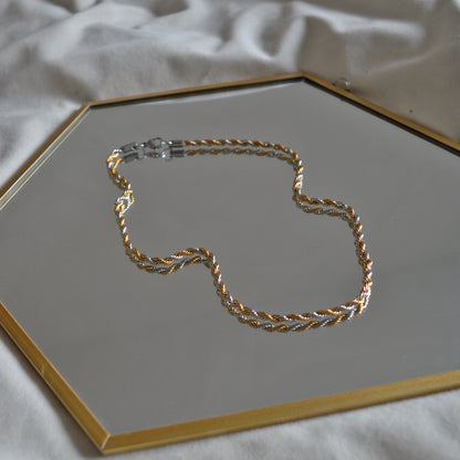 MONARCH. Gold Silver Mixed Metal Rope Necklace