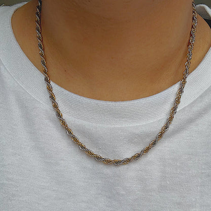 MONARCH. Gold Silver Mixed Metal Rope Necklace