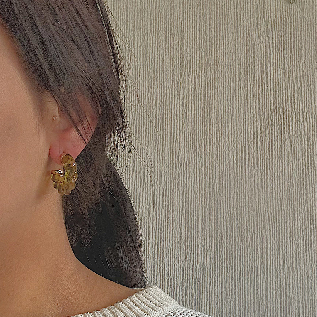 MOSS. Green Rope Twist Hoop Earrings