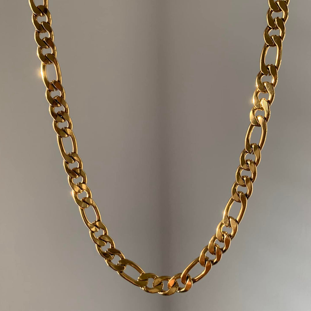 MOZART XL. Chunky Gold Figaro Chain Necklace