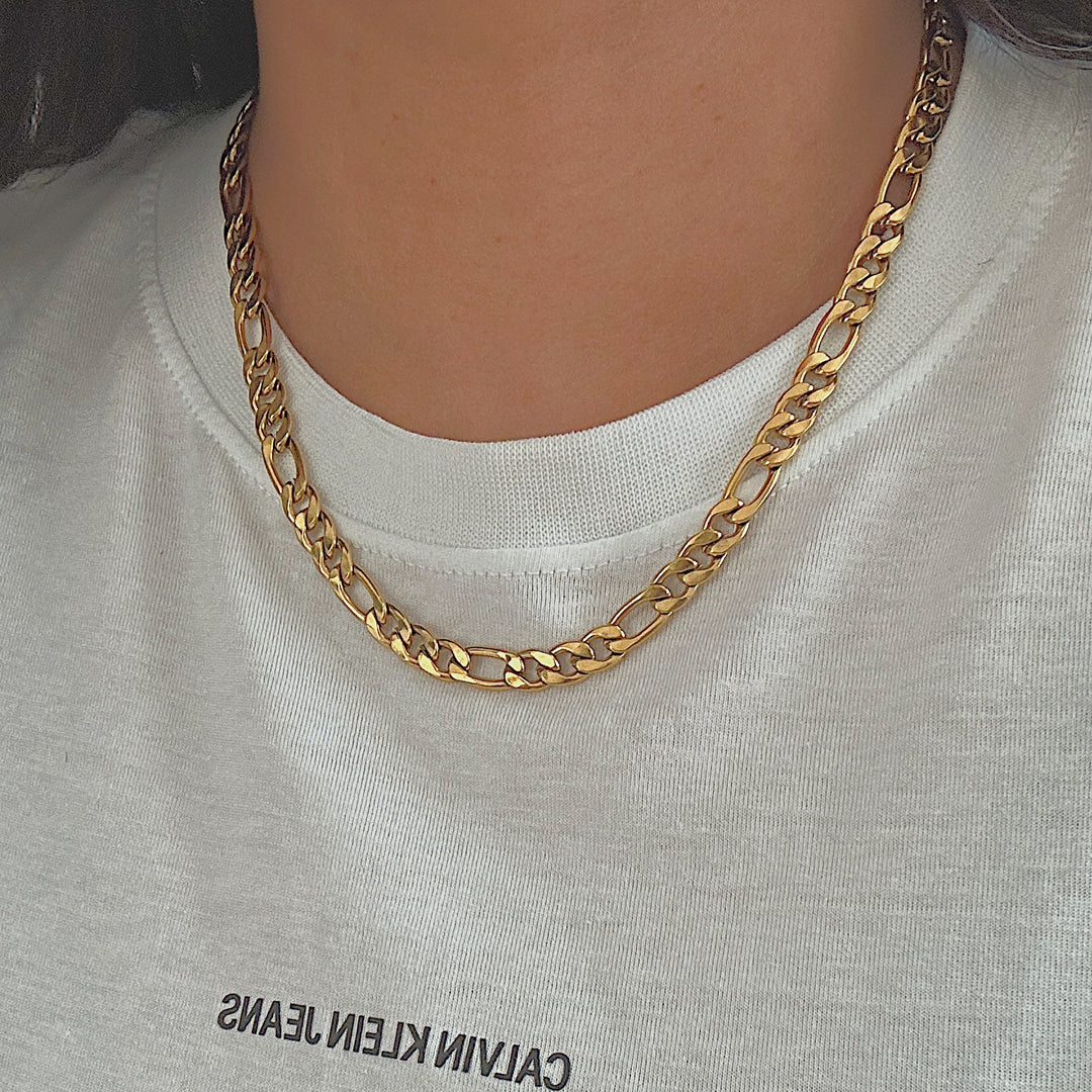 MOZART XL. Chunky Gold Figaro Chain Necklace