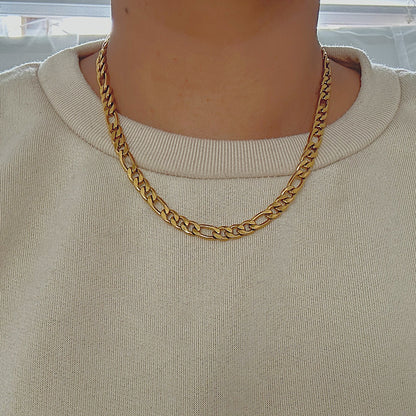 MOZART XL. Chunky Gold Figaro Chain Necklace