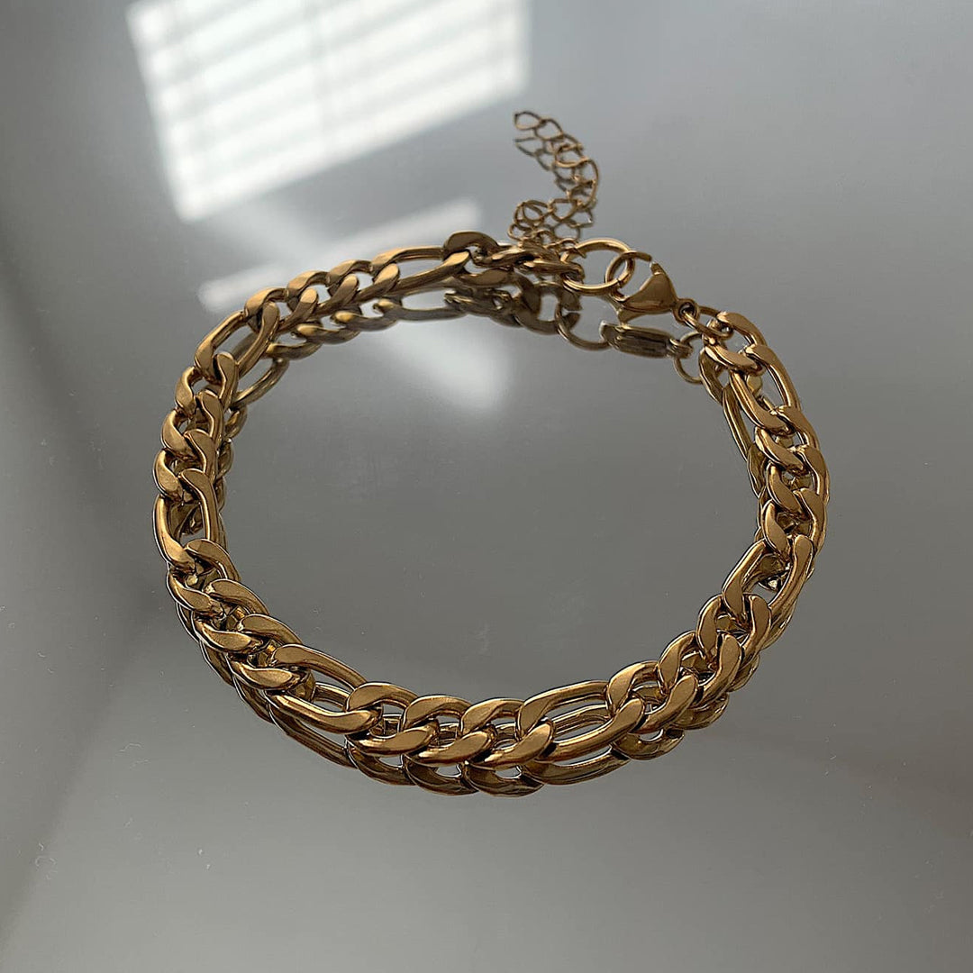 MOZART XL. Gold Figaro Chain Anklet