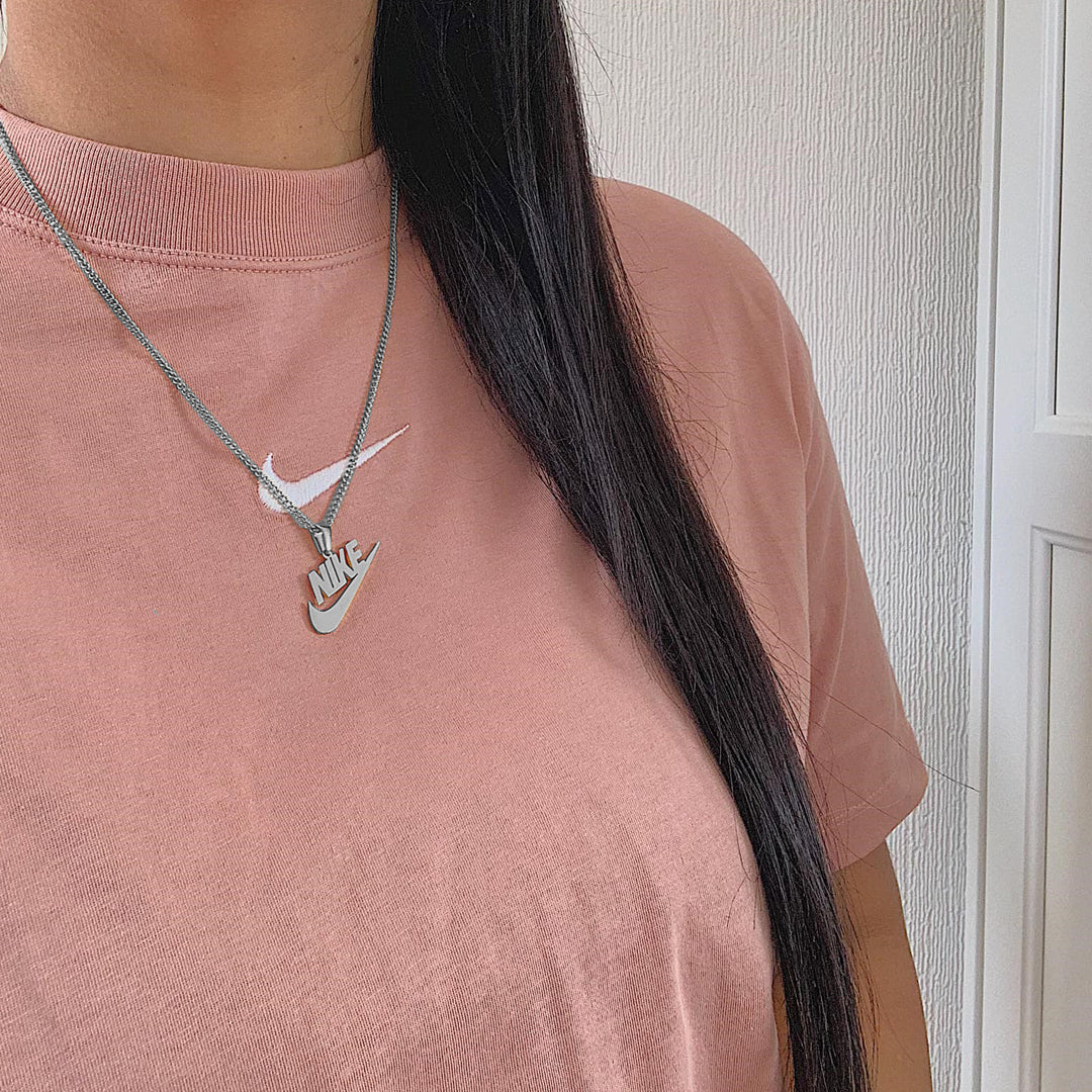 Nike Swoosh Necklace Silver