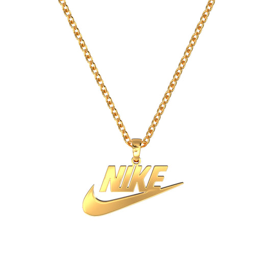 NIKE. Gold Swoosh Pendant Necklace IMPERFECT