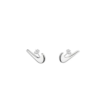 NIKE. Silver Swoosh Stud Earrings IMPERFECT