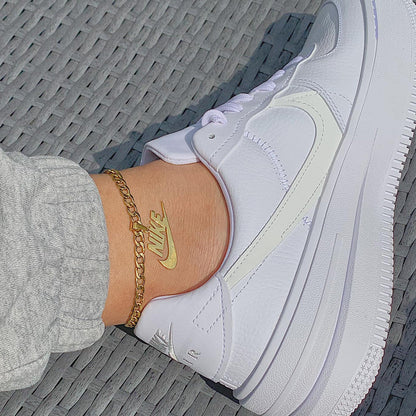 NIKE. Gold Swoosh Pendant Anklet IMPERFECT