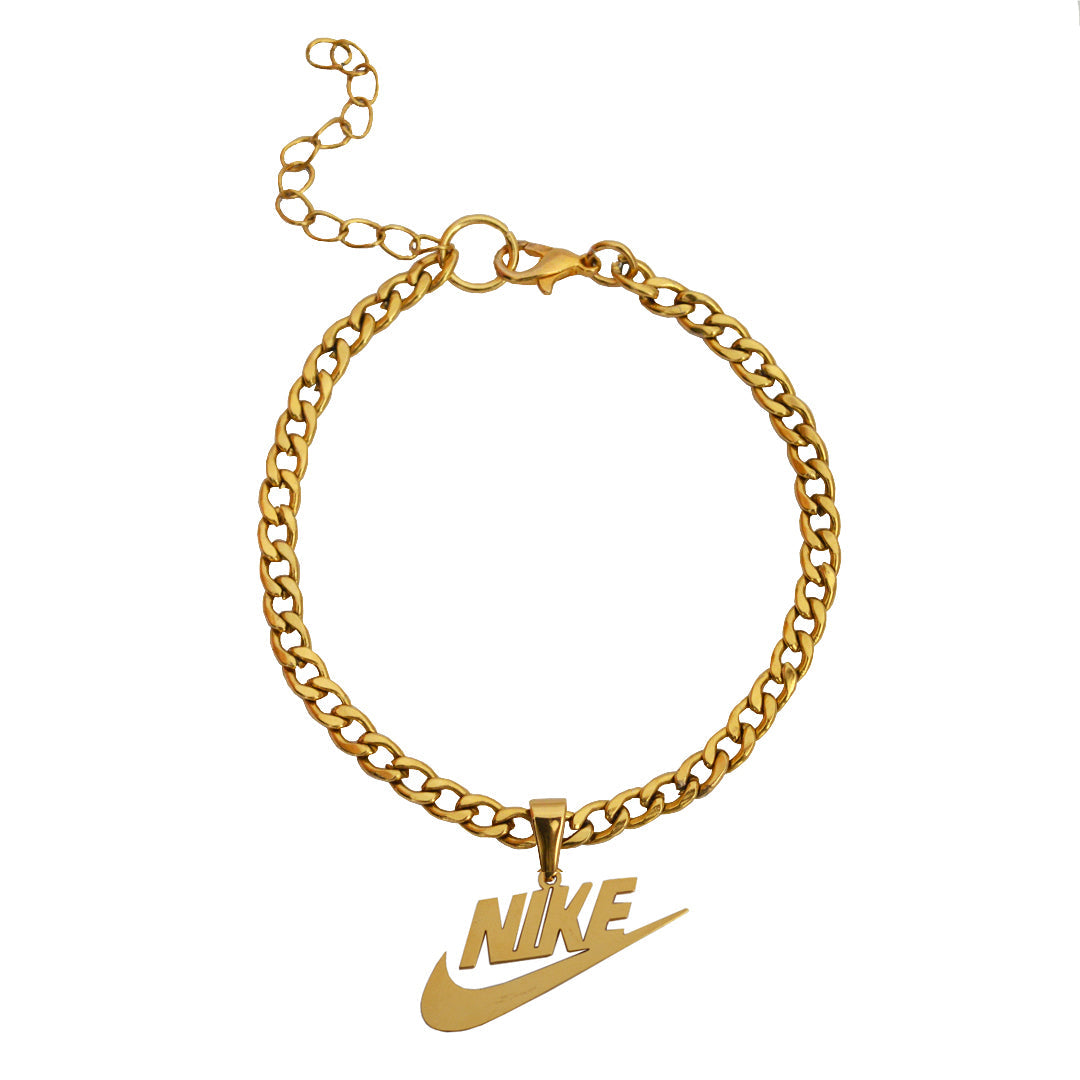 NIKE. Gold Swoosh Pendant Anklet IMPERFECT