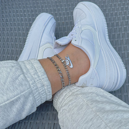 NIKE. Silver Swoosh Pendant Anklet