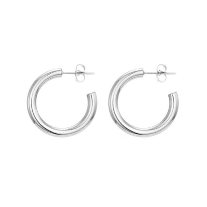 OCULUS. Silver Thick Hoop Earrings