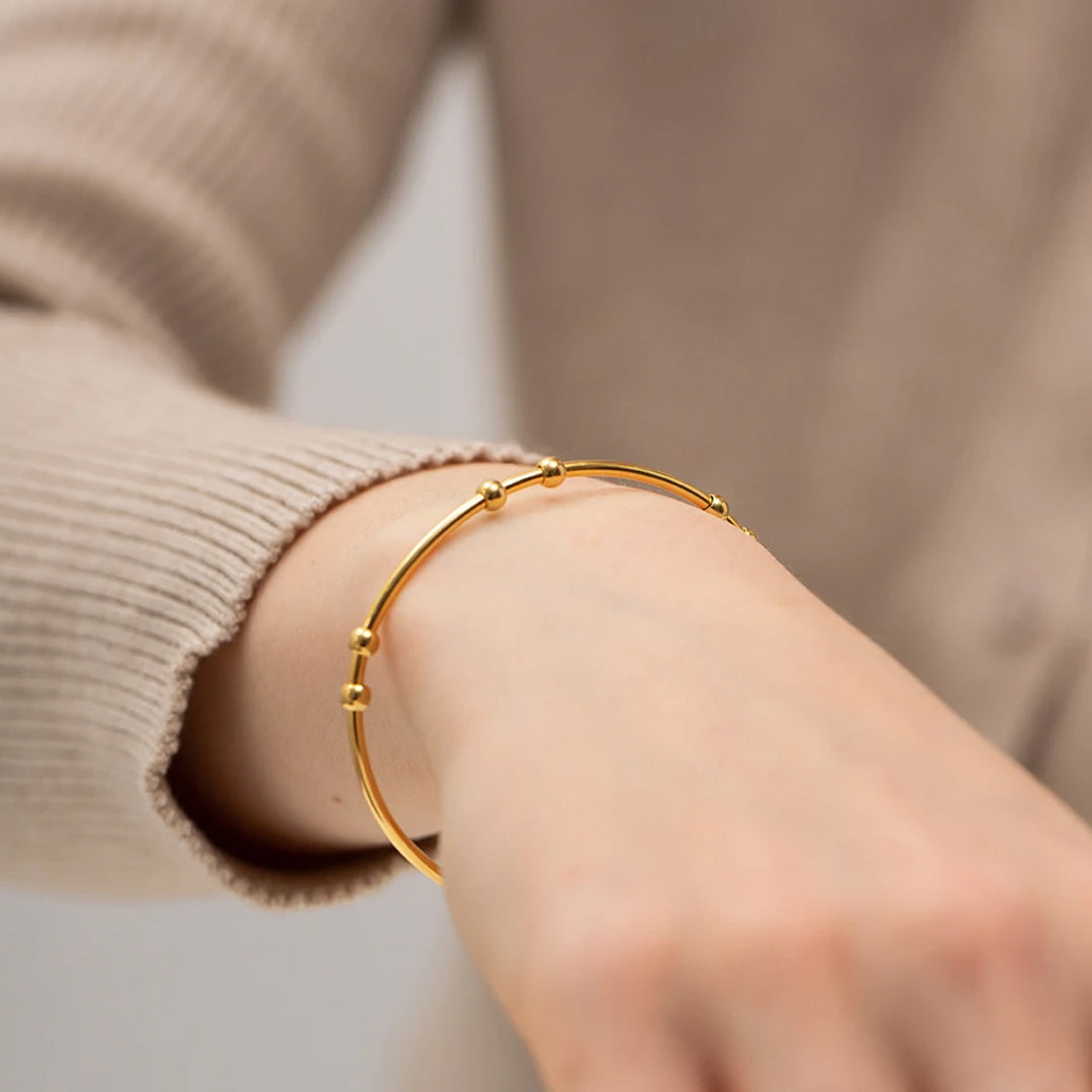 OXFORD. Gold Ball Cuff Bangle