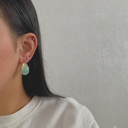 OYSTER. Turquoise Blue Marble Earrings
