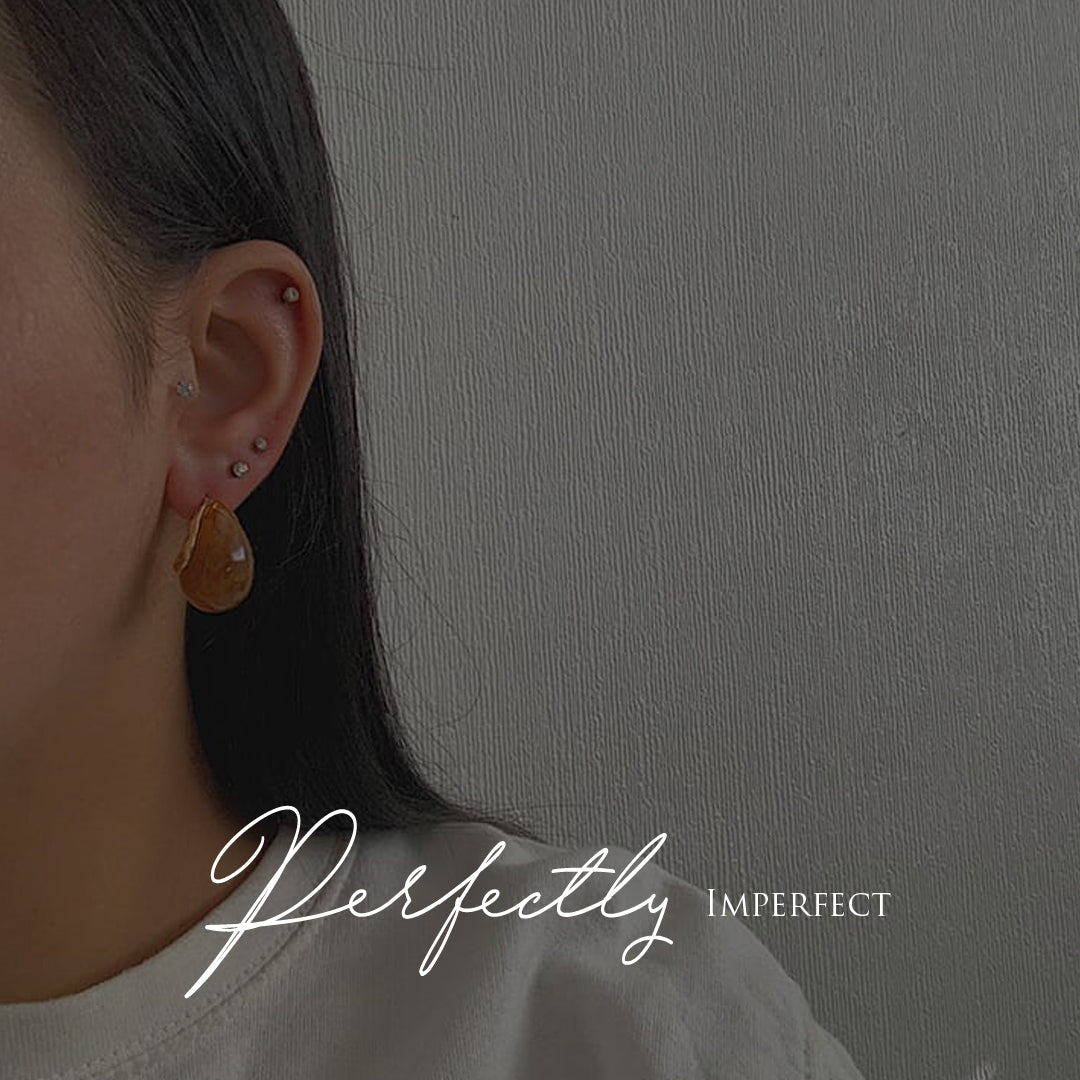 TAWNY. Brown Marble Earrings IMPERFECT