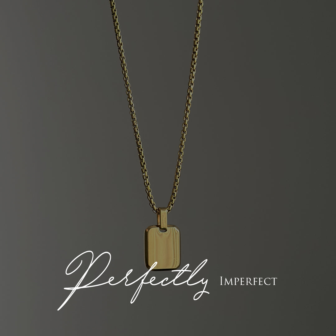 GENESIS. Gold ID Tag Necklace IMPERFECT