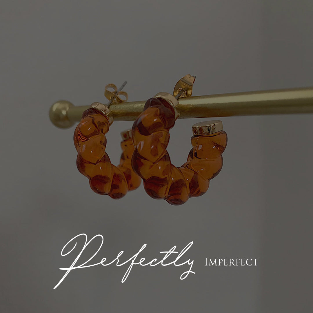 BARK. Brown Twist Hoop Earrings IMPERFECT