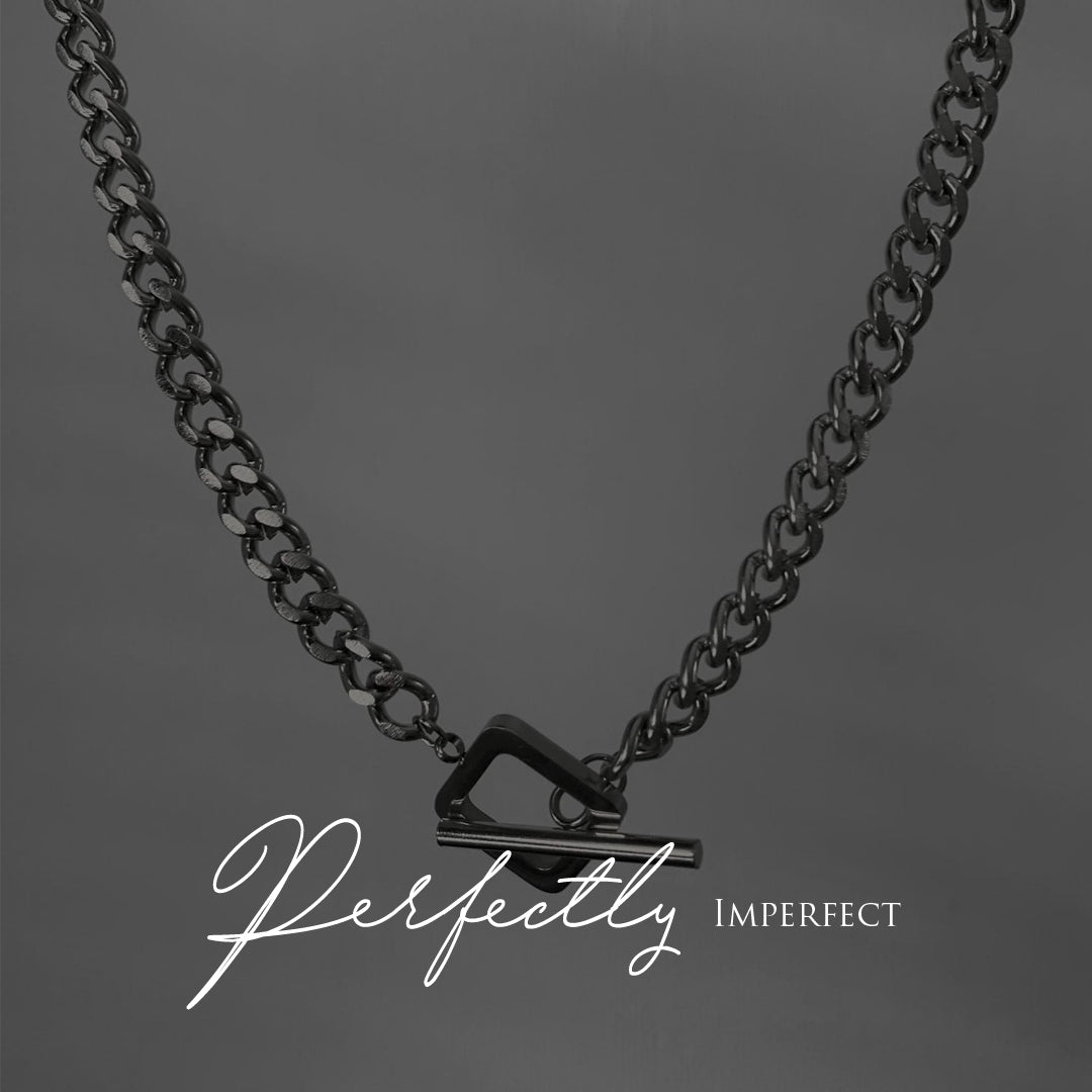 DEMETRIUS. Silver T Bar Toggle Necklace IMPERFECT